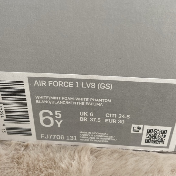 🆕 NIKE Air Force 1 LV8 GS Casual Sneaker White/Phantom/Mint Foam Low Cut Unisex - Picture 15 of 15